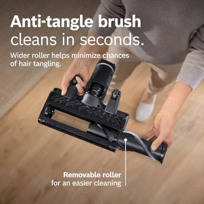 Bosch Unlimited 10 Cordless Stick Vacuum Cleaner - 2 Batteries Included, Up to 140 Min Total, Bendable Tube, Fast Charger, Pet Hair, Hard Floors and Carpets, 7 Accessories, Dark Cream