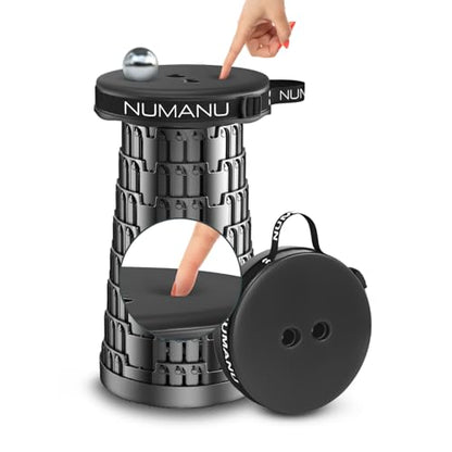 NUMANU 2026 Upgraded Padded Collapsible Stool, Max 620lbs 2.5"-18" H Adjustable Portable Folding Stool for Adults, Retractable Foldable Telescopic Seat Camping Chair or Footrest - size: 1x Padded Seat