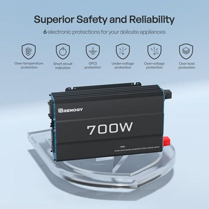 Renogy 200 Watt 12V Complete Solar Panel Starter Kit: 2pcs 100W Solar Panel + 30A Charge Controller + 100Ah Lithium Battery + 600W Premium Solar Inverter for RV Off Grid with Battery and Inverter - size: 200W Complete Kit