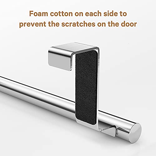 Stainless Steel Over Door Towel Rack Bar Holders for Universal Fit on Over Cabinet Cupboard Doors 2 Pack (Sliver) - color: Sliver