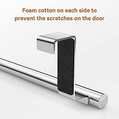 Stainless Steel Over Door Towel Rack Bar Holders for Universal Fit on Over Cabinet Cupboard Doors 2 Pack (Sliver) - color: Sliver