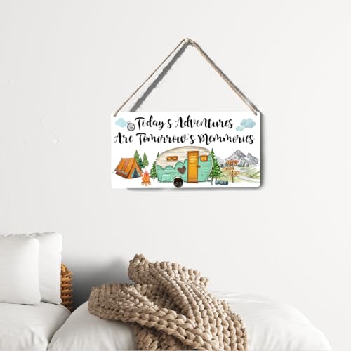 Xiolcxdr Camper Decor for Inside Wall Art Sign Christmas Birthday Camping Gifts for Women Men Friend Family Farmhouse Garage RV Home Decor Camper Accessories With Rope 6 x 12 Inch