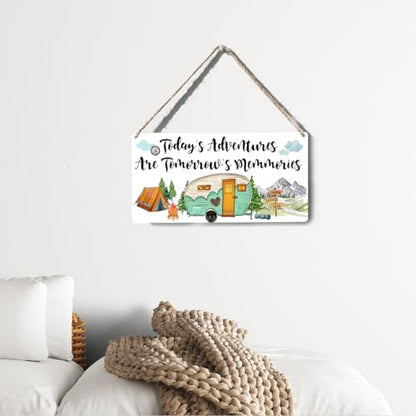 Xiolcxdr Camper Decor for Inside Wall Art Sign Christmas Birthday Camping Gifts for Women Men Friend Family Farmhouse Garage RV Home Decor Camper Accessories With Rope 6 x 12 Inch