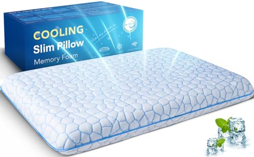 Ultra Thin Flat Pillows for Sleeping,Cooling Slim Memory Foam Pillow 2.75 in Height Ultra Thin Pillow,Low Profile Sleeper Pillows for Stomach Sleeper for Neck and Back Support Stomach Sleeping Pillow - size: Ultra Slim (2.75-Inch Height)