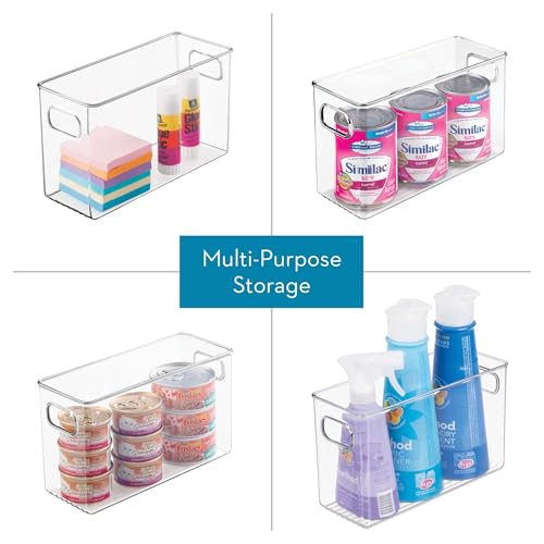 iDesign Slim Clear Plastic Storage Bin, Tall Narrow, 2-Pack | Organizer for Kitchen, Fridge, Pantry - style: Pack of 2