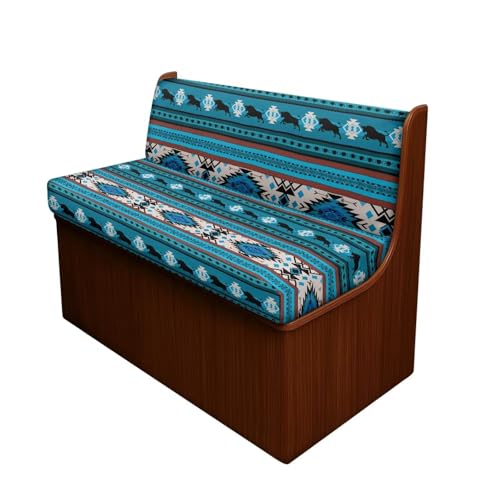 RV Dinette Cushions Covers Blue Aztec Bear Print Soft Camper Seat Dinette Booth Camper Cushion Covers Sofa Slipcovers Accessories for Travel Trailer Couch - color: Blue Aztec Bear