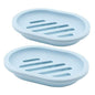 Topsky 2-Pack Soap Dish with Drain, Soap Holder & Saver, Easy Cleaning, Dry, Stop Mushy Soap (Blue) - color: Light Blue