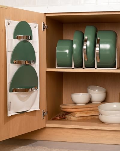 Caraway Non-stick Ceramic Cookware Set (12 Piece) Pots, Pans, Lids and Kitchen Storage - PFAS & PFOA Free - Oven Safe Pan Set & Compatible with All Stovetops - Navy - size: 12pc Set