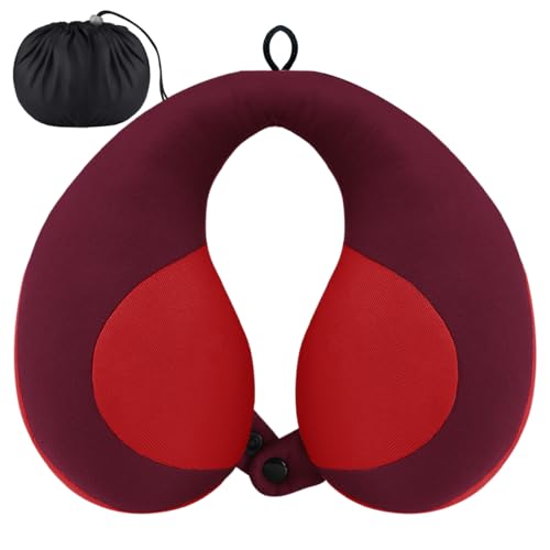 INFANZIA Kids Chin Supporting Travel Neck Pillow, Helps Support Head and Neck, Comfortably Designed for Head, Neck, and Chin Support - Gifts for Toddler/Child/Kids, Red - color: Red