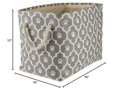 Bone Dry Pet Storage Collection Lattice Paw Print, Gray, Medium Rectangle - color: Gray, size: Medium Rectangle