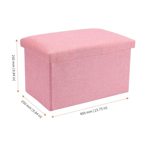 HOZEON 3 Pack 15.7 x 9.8 x 9.10 Inches Folding Storage Ottoman, Pink Rectangle Footrest Seat, Multifunctional Foot Stool for Living Room, Office, Traveling, Fishing, Camping - color: Pink