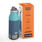 Asobu Buddy Bottle a Stainless Steel Insulated Water Bottle for with Removable Dog Water Bowl and Dog Food and Treat Storage Bowl (Pastel Green, 34 Oz) - color: Pastel Blue