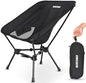 MARCHWAY Lightweight Folding Camping Chair with Spring Lock, Stable Compact Portable for Outdoor Camp, Travel, Beach, Picnic, Festival, Hiking, Backpacking (Lowback Black) - color: Lowback Black