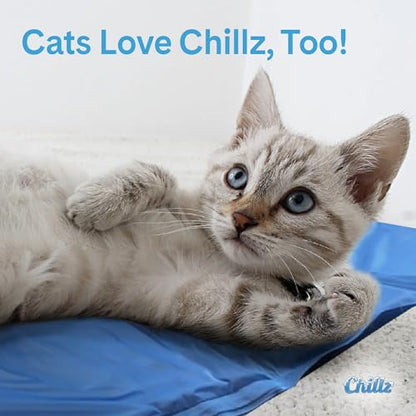 The Green Pet Shop Chillz Gel Mat, Large - Pressure-Activated Cooling Pad for Pets 25-50 lbs - Non-Toxic, No Water or Refrigeration Needed - Ideal for Home, Travel & Crates - size: L