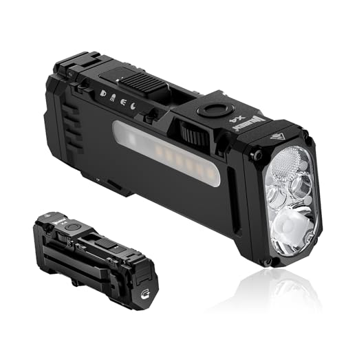 WUBEN X4 EDC Flashlight Rechargeable with RGB Light | 1500 Lumens Mini Tactical Flashlight with Clip, Small Handheld Flashlight for Camping,Emergency,Night Reading&Night Walks Ecl - color: Black
