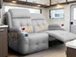 Reclining Loveseat, 55.1" RV PU Leather Wall Hugger Recliner Love Seats Sofa with Charging Station, Removable Armrest, Cup Holder, Double Recliners Couch, Manual Love Seat for Living Room - color: Light Gray, size: Hera - Loveseat