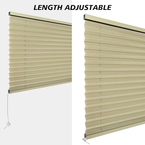 Asooll RV Shades, 26" W x 24" L, UV Blocking, Cappuccino, Polyester Blend, Manual Adjustment, Bedroom & Bathroom