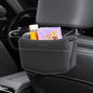Car Trash Can Small Leather Vehicle Trash Bin Car Dustbin Garbage Organizer Holder with Trash Bag Foldable Mini Cars Storage Bag Container for Auto SUV Van Trucks (Black,Hanging Hook) - color: black, style: hanging hook