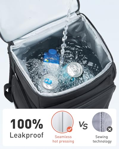 TOURIT Insulated Backpack Cooler: 30 Cans Waterproof Leakproof Soft Cooler Bag Beach Travel Picnic Camping - color: Black, style: 30 Cans 2.0