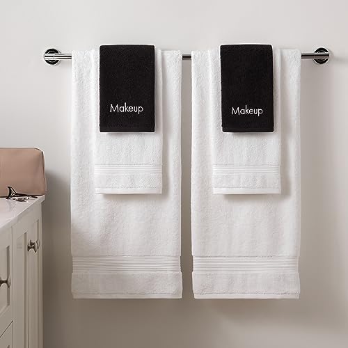 Arkwright Makeup Remover Cloths 6 Pack - 100% Cotton Face Towels, Soft Reusable Washcloths, Gentle Facial Cleansing for Waterproof Makeup, 13 x 13, Black - color: Black, size: 13 x 13 in