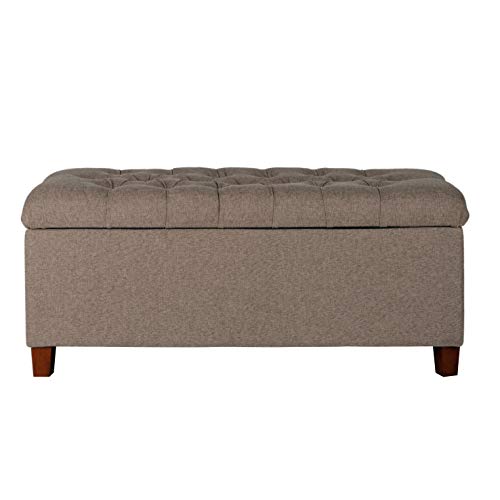 HomePop Ainsley 40" Storage Ottoman Bench - Brown - color: Brown