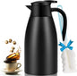 68oz Thermal Coffee Carafe, Stainless Steel Coffee Carafes for Keeping Hot, Airpot Insulated Tea Pot Dispenser for Hot Water, Tea, Hot Beverage - Keep 12 Hours Hot, 24 Hours Cold, Black - color: Black