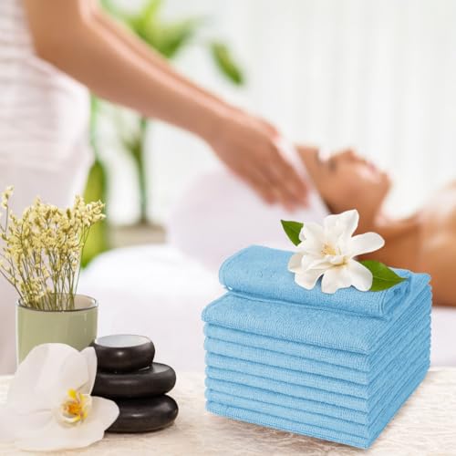 UNIMADE Washcloths Bulk - 100 Pack - Face Towels (12" x 12"), Highly Soft Wash Cloths and Hand Towels, Fast Drying Multi-Purpose Microfiber Cleansing Cloths for Bathroom, Hotel, Spa, and Salon - Blue - color: Blue, size: 100Pack