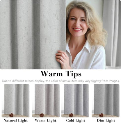 H.VERSAILTEX Linen Look 100% Blackout Curtains for Bedroom Full Light Blocking Rod Pocket Linen Textured Thick Window Curtain Drapes with White Backing 2 Panels, 42" W x 45" L, Glacier Gray - color: Glacier Gray, size: 42"W x 45"L (Pack of 2)