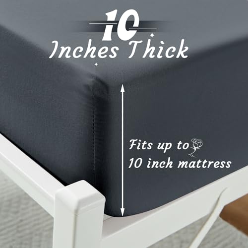 VACVELT Cot Fitted Sheet, 31 x 75 Inch Charcoal Black Cot Sheets, Ultra Soft and Breathable Microfiber Bed Cover Snug Fit for Narrow Twin/RV Bunk/Camper Bunk/Guest Beds/Trifold Mattress - color: Charcoal Black