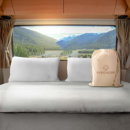 Good Sleep Bedding 600TC Luxurious White RV King Sheets, 72x80, 100% Egyptian Cotton, 4-Piece Set, Ultra Soft, 16" Deep Pocket - color: White, size: RV King (72 x 80)
