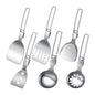 Camping Cooking Utensil Set, 6 Piece Stainless Steel Portable Cookware Set, Foldable Camp Utensil Tools For Outdoor Grilling BBQ Travel Road Trip