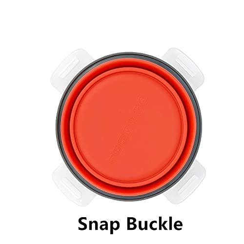 CCyanzi 3piece Round Collapsible Bowl with Lids, Silicone Food Storage Containers, Microwave & Freezer Safe, Space Saving for Kitchen Cabinet and Camping Backpack,(Red Gray) - color: red with gray