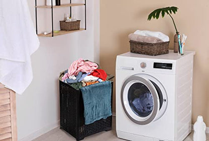 Eslite 42L Collapsible Plastic Laundry Baskets,Foldable Laundry Hamper,Pack of 2 (Black) - color: Black