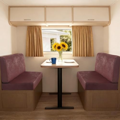 FUANGUI RV Dinette Cushion Covers Stretch Camper Cushion Cover Booth Seats Replacement RV Cushion Covers Washable Sofa Furniture Protector - color: Crackle-wine