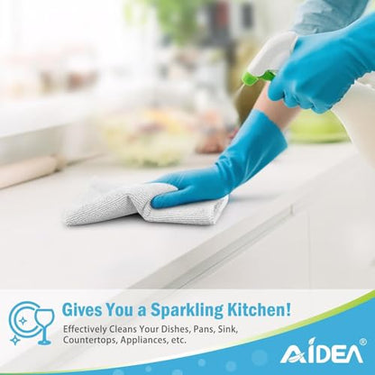 AIDEA Microfiber Cleaning Cloth White 20PK, Lint Free Cleaning Rags, Microfiber Towel for Cars, Kitchen Towels Dusting Cloth, Wash Cloths, Dish Rags White, 11.5"x 11.5" - color: White