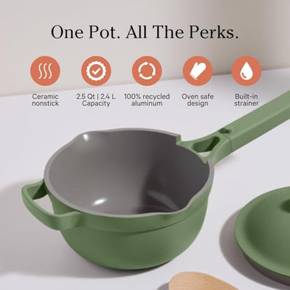 Our Place Mini Cookware Duo | 6-Piece Ceramic Cookware Set with Mini Always Pan & Mini Perfect Pot | Induction & Oven Safe up to 450°F | Nonstick, PFAS-Free Non-Toxic Cookware | Sage - color: Sage, size: Mini