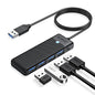 ORICO USB 3.0 Hub, 4-Port USB Hub with 3.3Ft Cable, Ultra Slim USB-Splitter for Laptop MacBook Pro, iMac, Surface Pro, XPS, PS5，PC, Flash Drive, Mobile HDD - size: 3.3Ft