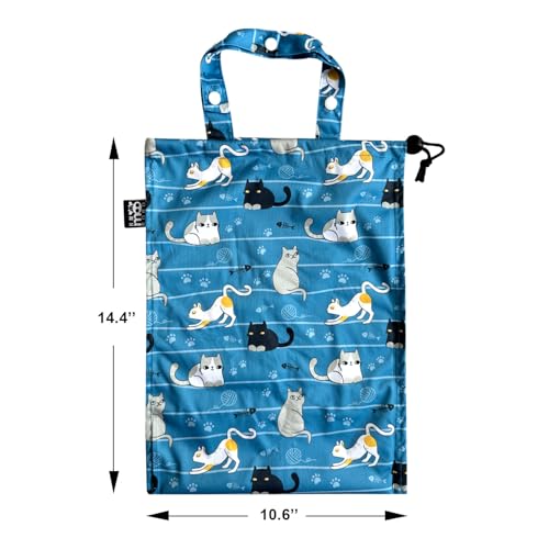 Cute Hanging Car Trash Garbage Bag 100% Leakproof Waterproof Multipurpose for Car Back Front Seat Console with Hanging Strap (Cats Play) - color: Cats Play