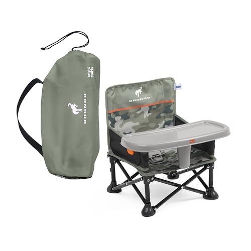 Bright Starts Ford Bronco Pop 'N Sit Portable Booster Chair, Floor Seat, Indoor/Outdoor Use, Compact Fold, Camo Print, 6 Mos - 3 Yrs - color: Ford Camo