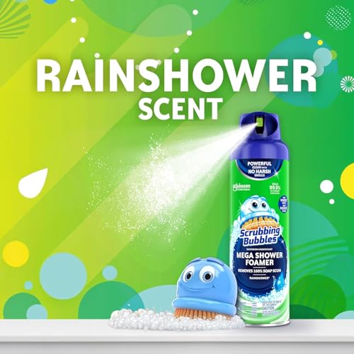 Scrubbing Bubbles Mega Bathroom and Shower Foamer Aerosol, Rainshower Scent, 20oz - size: 20 Ounce (Pack of 1)
