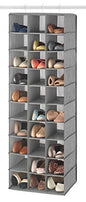 Whitmor 30 Sections Hanging Clothes Closet Shoe Organizer, Space Saving Breathable Fabric Shoe Storage for Bedroom, Laundry, Dorm, Crosshatch Gray - size: 11.5 inches (L) x 16.5 inches (W) x 48 inches (H)