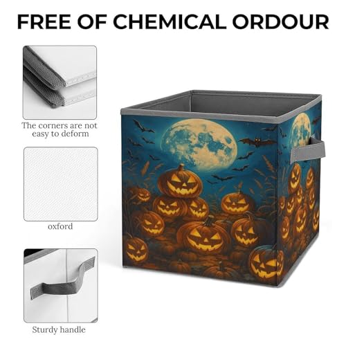 Halloween Pumpkin Foldable Storage Box with Handle Organizer Containers for Home Office Clothes Office Supplies - color: style-5