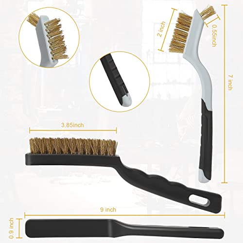 VASTOOLS Wire Brushes Cleaning Set 6Pc, 9" and 7", Wire Brushes for Cleaning Welding Slag, Rust and Dust. Includes Brass, Nylon, Stainless Steel Brushes with Strong Handle - style: WB-6-2
