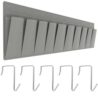 RVMATE RV Shoe Storage Organizer - Hanging Bedside Pockets for Shoes, Boots, and Accessories - Grey, 10 Pockets