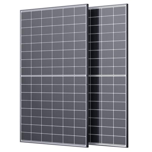 450W Bifacial Solar Panel 2-Pack, 900W Total, 25% High Efficiency | N-Type 16BB Solar Cells, Double Glass Panels, Anti-Shade Dual-Module Design, for Home Rooftop, RV, and Off-grid System - size: 2-Pack 450W (White Glass)