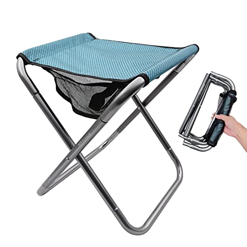 Portable Folding Stool, Camping Stool Mini Size Mortable Stool (Large-Blue) - color: Large-blue