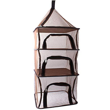 Desy & Feeci Camping Dry Net-4 Layer Outdoor Hanging Foldable Drying Rack, Camping Organizer Mesh Dryer Storage for Home Picnic BBQ Tableware/Dishes/Food/Vegetables/Fruit/Clothing - style: Coffee-Rectangle