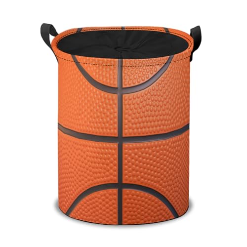 Basketball Ball Laundry Hamper Basket, Orange Basketball Ball Collapsible Portable Laundry Bag, Storage Bins Baskets, Baby Laundry Basket,Toys Storage Basket, Gifts Basket, Bedroom Home Decor - color: Basketball