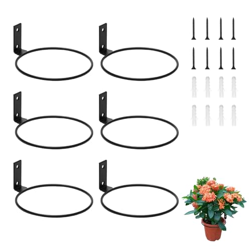 6 Pack 6 inch Durable Metal Plant Holder, Wall Mounted Wall Planters Heavy Duty Hangers, Versatile Planter Hooks for Indoor/Outdoor Gardening Enthusiasts(Fixed) - color: Fixed, size: 6inch，6pcs