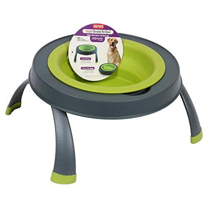 Dexas Popware for Pets Single Elevated Pet Feeder, Small, Gray/Blue - color: Gray/Blue, size: Small/1.5 Cup Capacity
